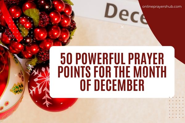 Prayer Points for the Month of December